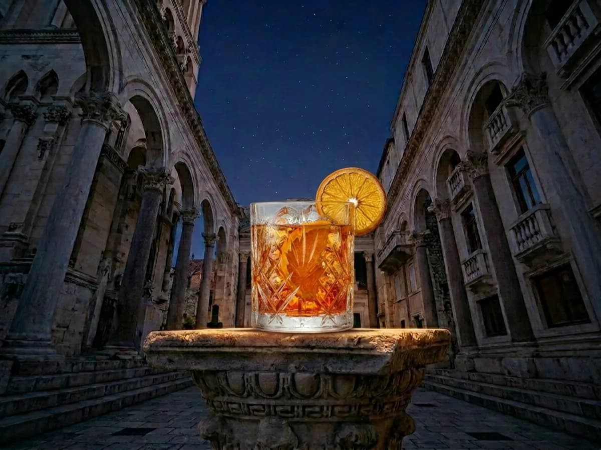 Koktel Old Fashioned na Peristilu, Café & Restaurant Lvxor Split