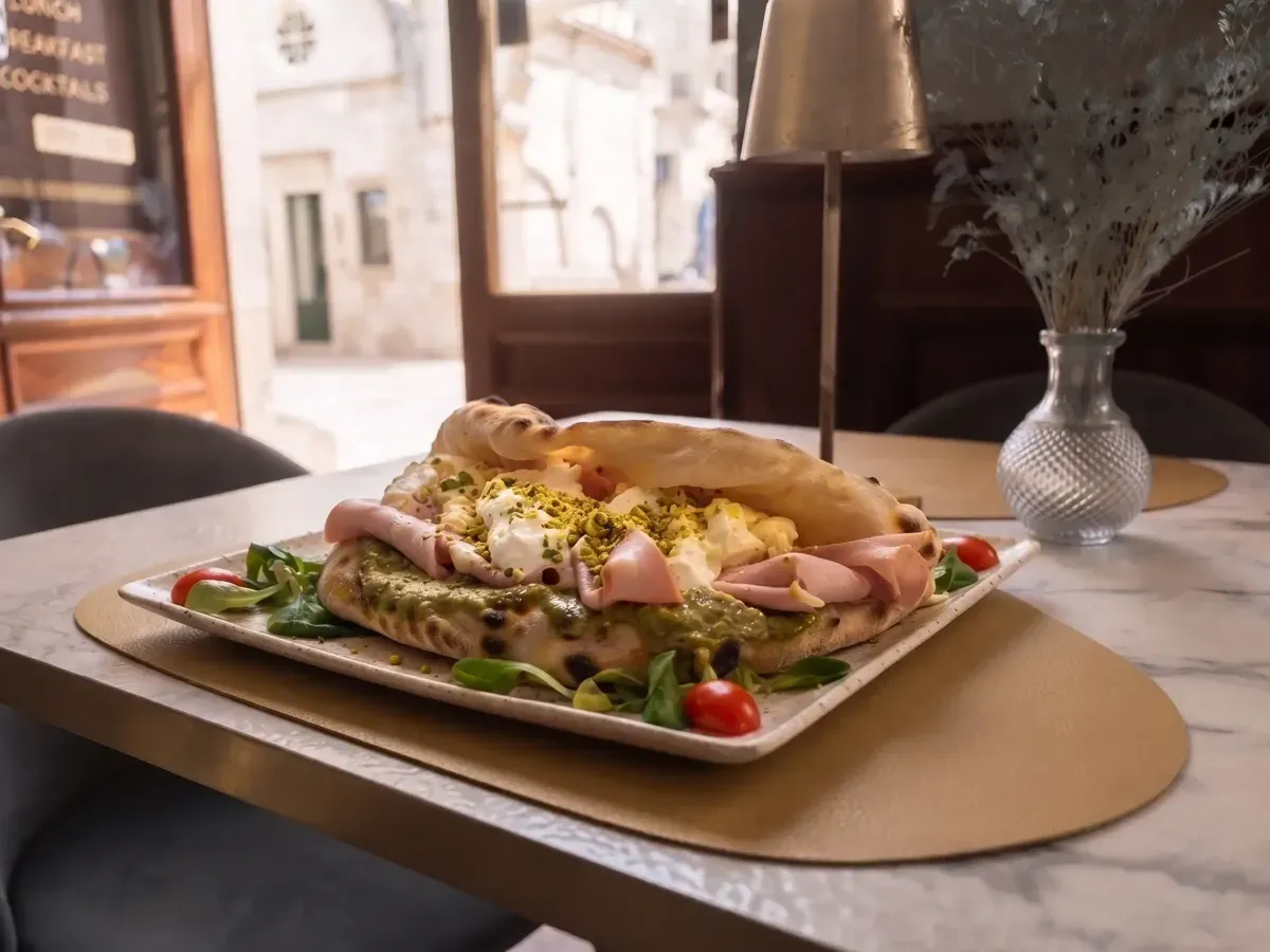 Zanatski sendvič od mortadele na Peristilu, Café & Restaurant Lvxor Split