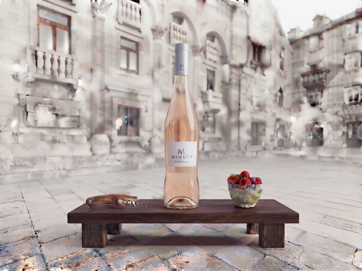 Minuty N Rosé, bottiglia da 0,75 l sul Peristilio, Café & Restaurant Lvxor Spalato
