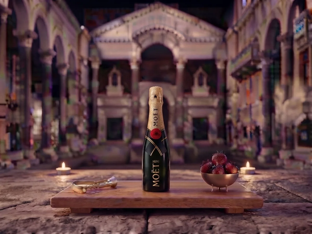 Moët & Chandon Impérial Brut, bottiglia da 0,2 l sul Peristilio, Café & Restaurant Lvxor Spalato