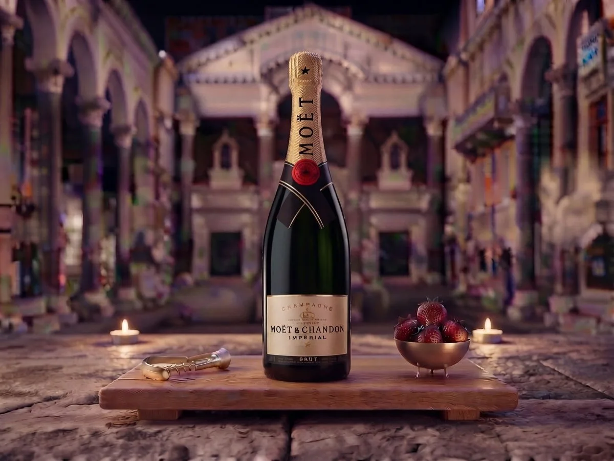 Moët & Chandon Impérial Brut, bottiglia da 0,75 l sul Peristilio, Café & Restaurant Lvxor Spalato