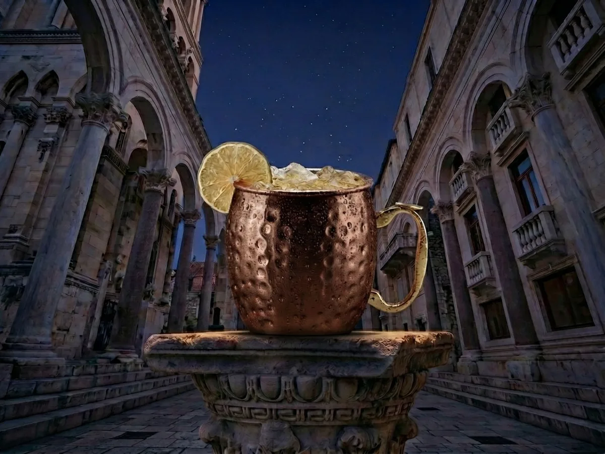 Koktel Moscow Mule na Peristilu, Café & Restaurant Lvxor Split