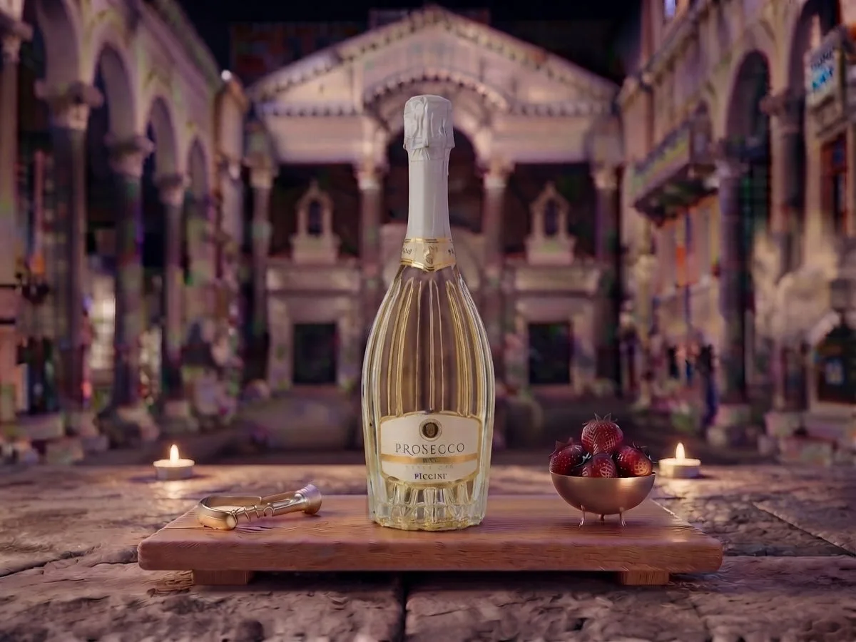 Piccini Prosecco Venetian Dress, bottiglia da 0,75 l sul Peristilio, Café & Restaurant Lvxor Spalato