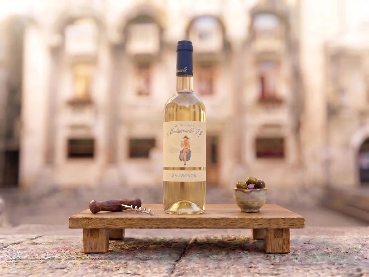 Sauvignon Blanc Mademoiselle, bottiglia da 0,75 l sul Peristilio, Café & Restaurant Lvxor Spalato